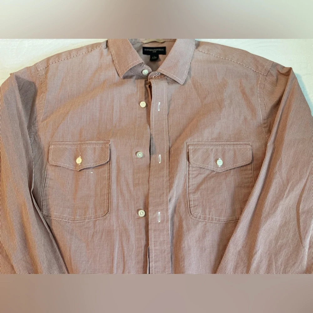 BANANA REPUBLIC checked shirt, size 16.5, two‎ front pockets, EUC